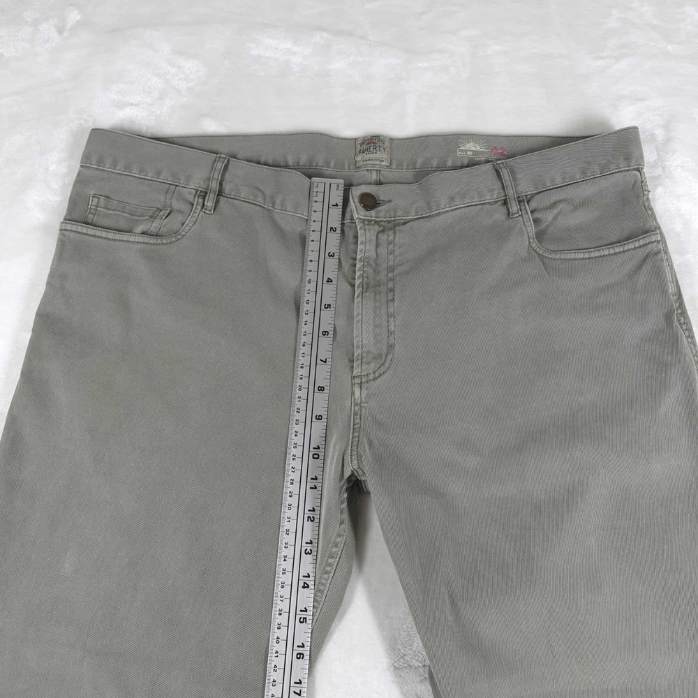 Faherty Comfort Twill Pants Men's 42x31 Light Green 5 Pocket Organic Cotton - Picture 3 of 12